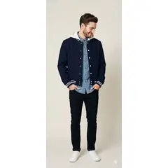 URBANISTA - CHAQUETA PARA HOMBRE TIPO BEISBOLERA CON CAPOTA