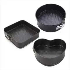 GENERICO - Molde Para Tortas Set X3 Unidades Desmontable Antiadherente