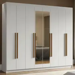 MADESA - Closet Venus 8 Puertas 4 Cajones 2 Espejos Blanco