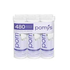 POMYS - Rueditas Faciales Desmaquillantes 80uns X 6 Unidades