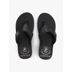 TOMMY HILFIGER - Sandalias negro con parche con escudo