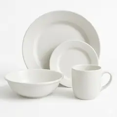 KITCHENWARE - COMBO VAJILLA EN MELAMINA CLASICA BLANCA REDONDA 16 PIEZAS + JUEGO 6 PIEZAS (4 CUCHILLOS, UNAS TIJERAS Y TACO EN PLASTICO)