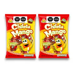 GARABATOS - Dulce Chupeta Paleta Chileta Mango Chile 2 Bolsas X40und