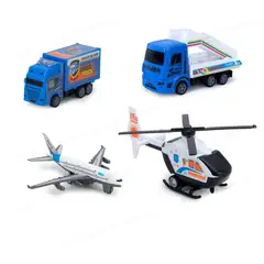 GENERICO - Kit Juguetes Avión Helicóptero Carro Camión