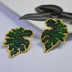 GENERICO - Aretes Tejidos en Miyuki Abedul
