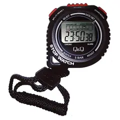 GENERICO - Cronómetro Digital Deportivo Q&Q HS48 Negro Alarma Reloj Precisión - Negro