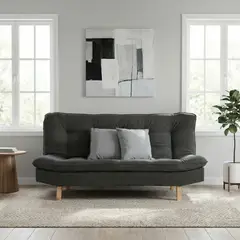 ARMONIA HOME - Sofa Cama Bilbao Gris 3PTOS + cojines