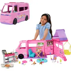 MATTEL - Cámper De Barbie De Los Sueños Con Tienda De Campaña