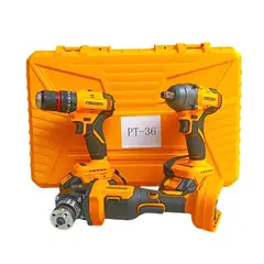 PROTOOL - Combo Herramientas Inalámbricas Taladro Pulidora y Llave de Impacto 128V PT-36