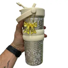 GENERICO - Shaker termo acero inoxidable 680ml lujo pitillo con accesorios gimnasio agua frio caliente