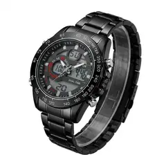 TIME - RELOJ GFOX ORIGINAL ACERO DOBLE HORA 2106 SUMERGIBLE NEGRO