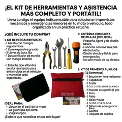 GENERICO - Set Herramientas X5 Carro Moto Con Linterna y Kit Botiquín