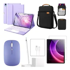 GENERICO - ESTUCHE TECLADO TRACKPAD PARA XIAOMI REDMI PAD PRO 12.1 + MOUSE + BOLSO + VIDRIO + LAPIZ LILA