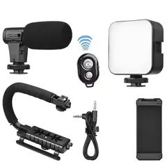 CHINA GLAZE - Kit Estabilizador De Video Celular Vlogging Led Mic Ay-49u