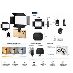 CHINA GLAZE - Panel de Luz Pro LED para Fotografía y Videos irl-560