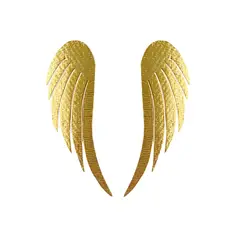 MERAKI - Aretes de alas bañados en oro 24kt - Aretes grandes - Aretes largos