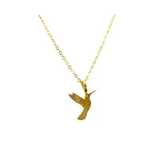 MERAKI - Cadena mujer de colibri bañados en oro 24kt - Cadena con Charm o Dije