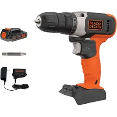 BLACK+DECKER - Taladro atornillador inalámbrico de 254mm BCD702C1 + 1 batería de 1.5Ah