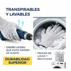 CHINA GLAZE - Par de Guantes Resistentes A Cortes Nivel 5 Seguridad Cocina Vidrio X2 FK17-SM0134