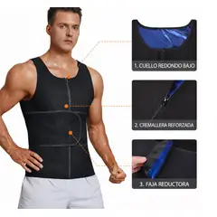 CHINA GLAZE - Chaleco Sauna Reductor Hombre Faja Térmica Moldeadora Abdomen Gym XL