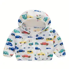 100 - Chaqueta Blanca Estampado Carritos