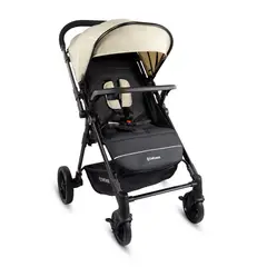 BEBESIT - Coche Reversible Para Bebé City Beige Estructura Negra