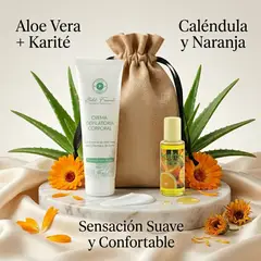 BELL FRANZ - Kit Depilatorio Piel Sensible Crema Aloe Karité + Aceite Caléndula Post Depilacion