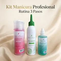 BELL FRANZ - Kit Manicure Removedor Esmalte + Crema Cutícula + Aceite Humectante Uñas 3 Piezas