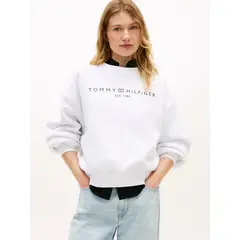 TOMMY HILFIGER - Saco blanco con logo corp moderno