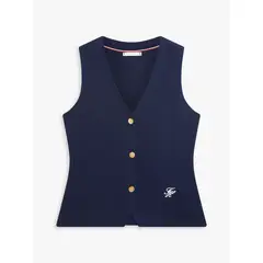 TOMMY HILFIGER - Chaleco multicolor de punto Premium con Cuello en V