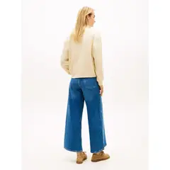 TOMMY HILFIGER - Saco amarillo tejido de felpa con cremallera de un cuarto y logo