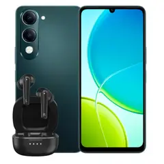 VIVO - Celular Y04 4GB RAM 128GB Negro + Obsequio Audifonos Genius
