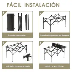 GENERICO - Set de Camping con Mesa Plegable y Sillas Portatiles Para Exterior y Picnic