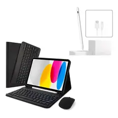 GENERICO - FORRO ESTUCHE TECLADO PARA TABLET LENOVO IDEA TAB 11 + MOUSE + LAPIZ PARA TABLET NEGRO