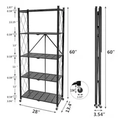 AMERICAN GENERICS - Estante Metálico Plegable 5 Niveles