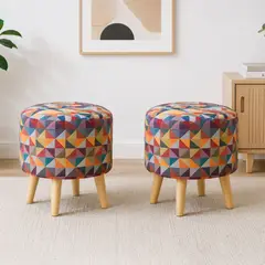 DKO DESIGN - Set x 2 Und Puff Tapizado 39x40x40cm Colors