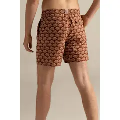 ILOT - Pantaloneta península media, con estampado de peces terracota Ref. MH33062