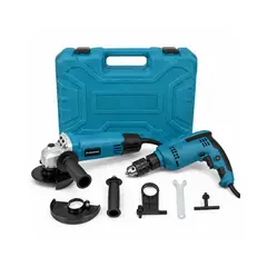 GENERICO - Combo Pulidora + Taladro Eléctrico Profesional AzulNegro