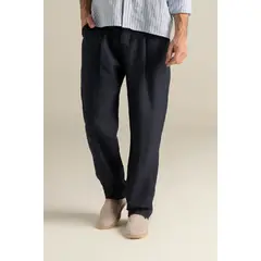ILOT - Pantalon Privé en lino azul, classic fit Ref. PH74A62