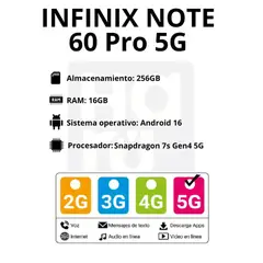 INFINIX - Celular Note 60Pro 8GB RAM 256 GB 5G Azul + Obsequio Audifonos Lamborghini