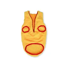 WAWAW - Saco M cuello alto cremallera amarillo y rojo