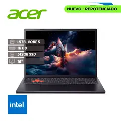 ACER - Portátil Gamer NL16-71G-5616 Core 5 210/RAM 16GB/512 GB/16"/RTX 3050 6GB/ FREE