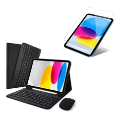 GENERICO - FORRO ESTUCHE TECLADO PARA TABLET XIAOMI REDMI PAD PRO 12.1 + MOUSE + VIDRIO PARA TABLET NEGRO