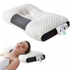 GENERICO - Almohada Ortopédica Cervical Aloe Vera Antialérgica Ergonómica Descanso Premium