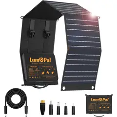 GENERICO - Panel Solar Portátil Con Salida Usb-c Usb-a Dc Voltaje De Circuito Abierto 20v