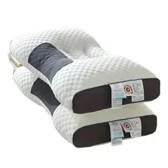 GENERICO - Set X2 Almohada Ortopédica Cervical Aloe Vera Antialérgica Ergonómica Descanso Premium
