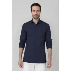 JON SONEN - Camisa Manga Larga Clásica con pliegues