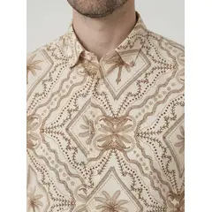 JON SONEN - Camisa Mc est beige Art