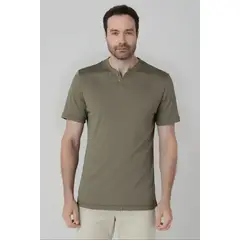 JON SONEN - Camiseta cuello V con botón