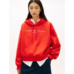 TOMMY HILFIGER - Buzo rojo con capota y logo